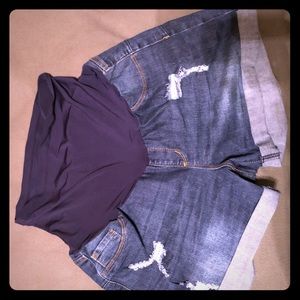 Maternity jean shorts